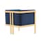 Manhattan Comfort Paramount Accent Armchair in Royal Blue and Polished Brass, PK2 2-AC053-BL - alternate 4